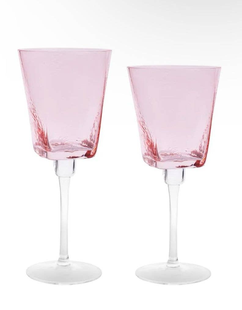 Hammered Pink Glasses