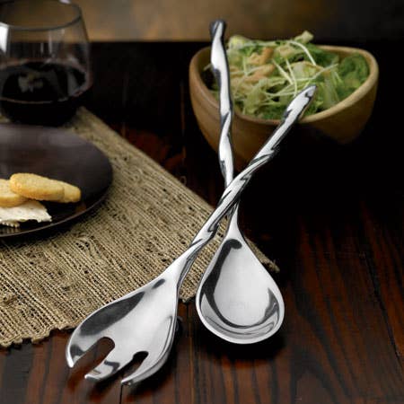 TwistServe Stainless Salad Servers
