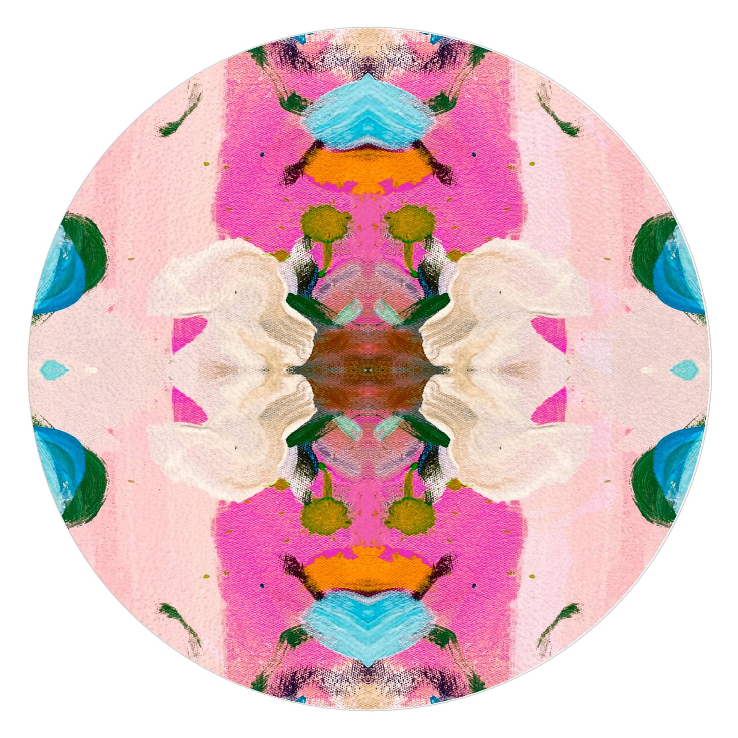Monets Garden Pink Glass Cutting Board - Large Round