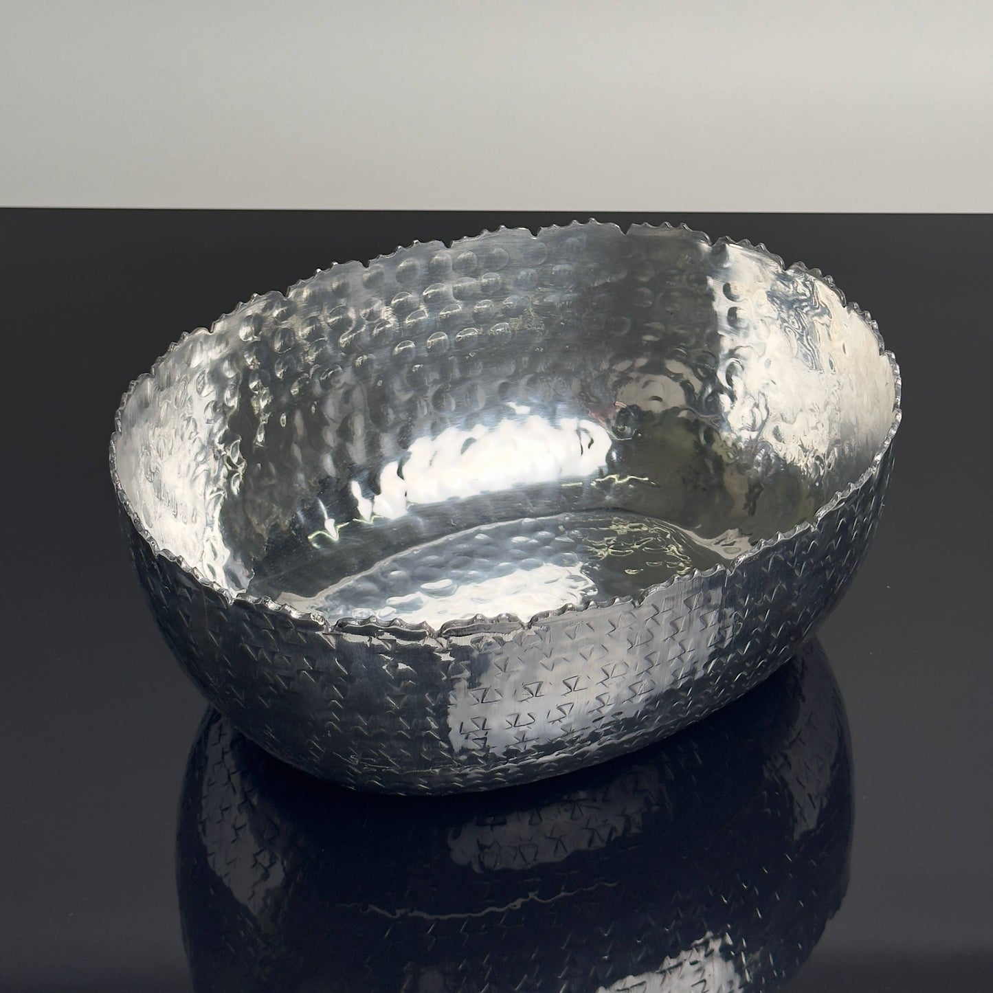 Oval Hammered Bowl