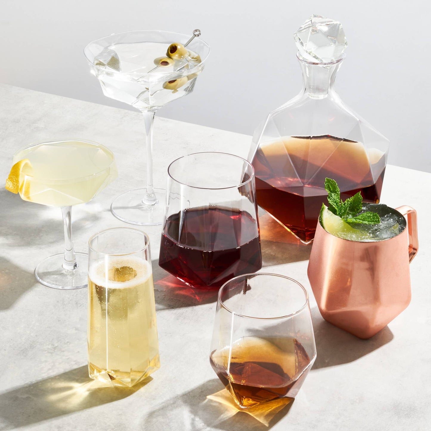 Seneca™ Faceted Crystal Liquor Decanter