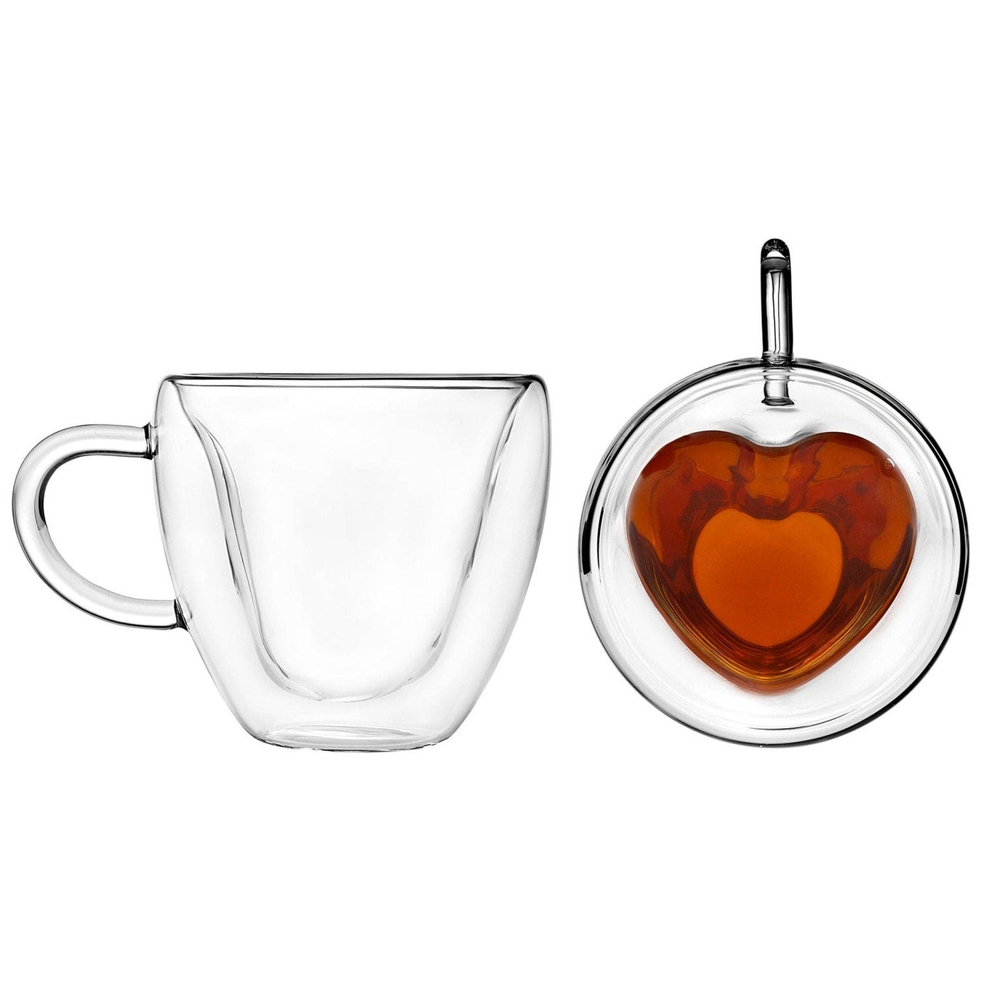 Double Wall Heart Mugs