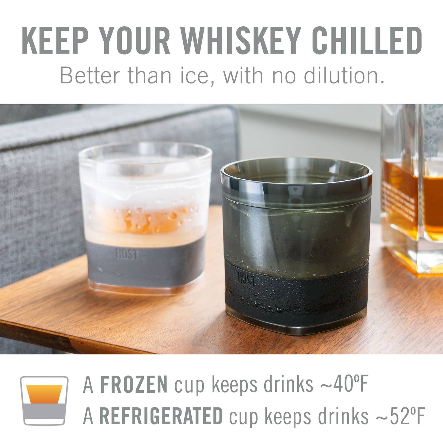 Whiskey FREEZE Cooling Cup in Olive Green - Set of 2