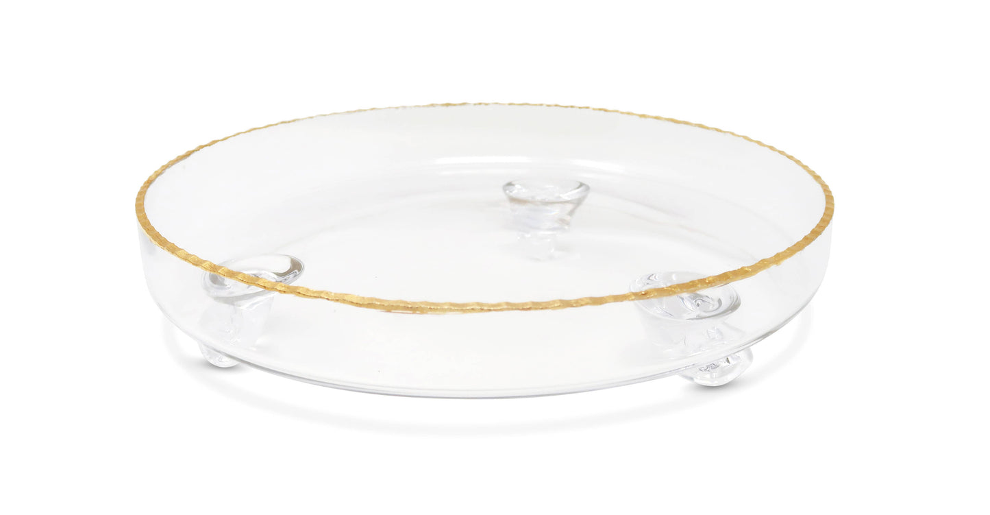 Clear Glass Dome with Amber Crystal Handle