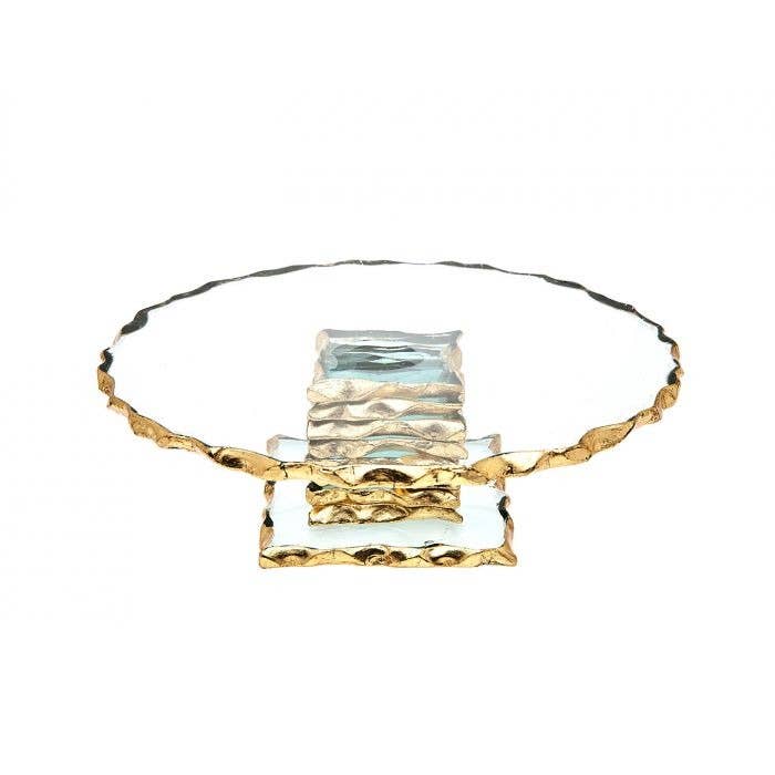Harper Gold Edge Small Footed Cake Stand