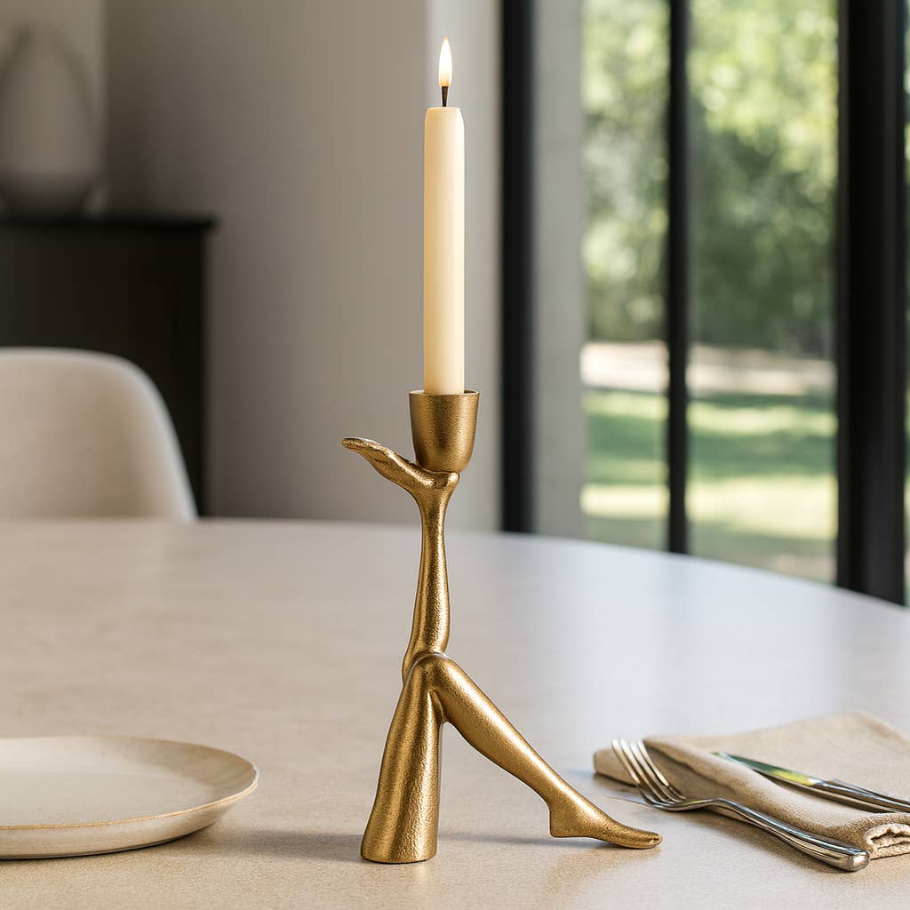 Metal Leg Up Modern Taper Candle Holder