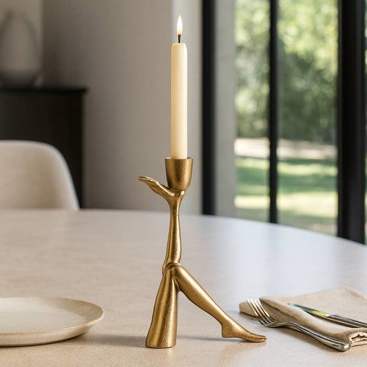 Metal Leg Up Modern Taper Candle Holder