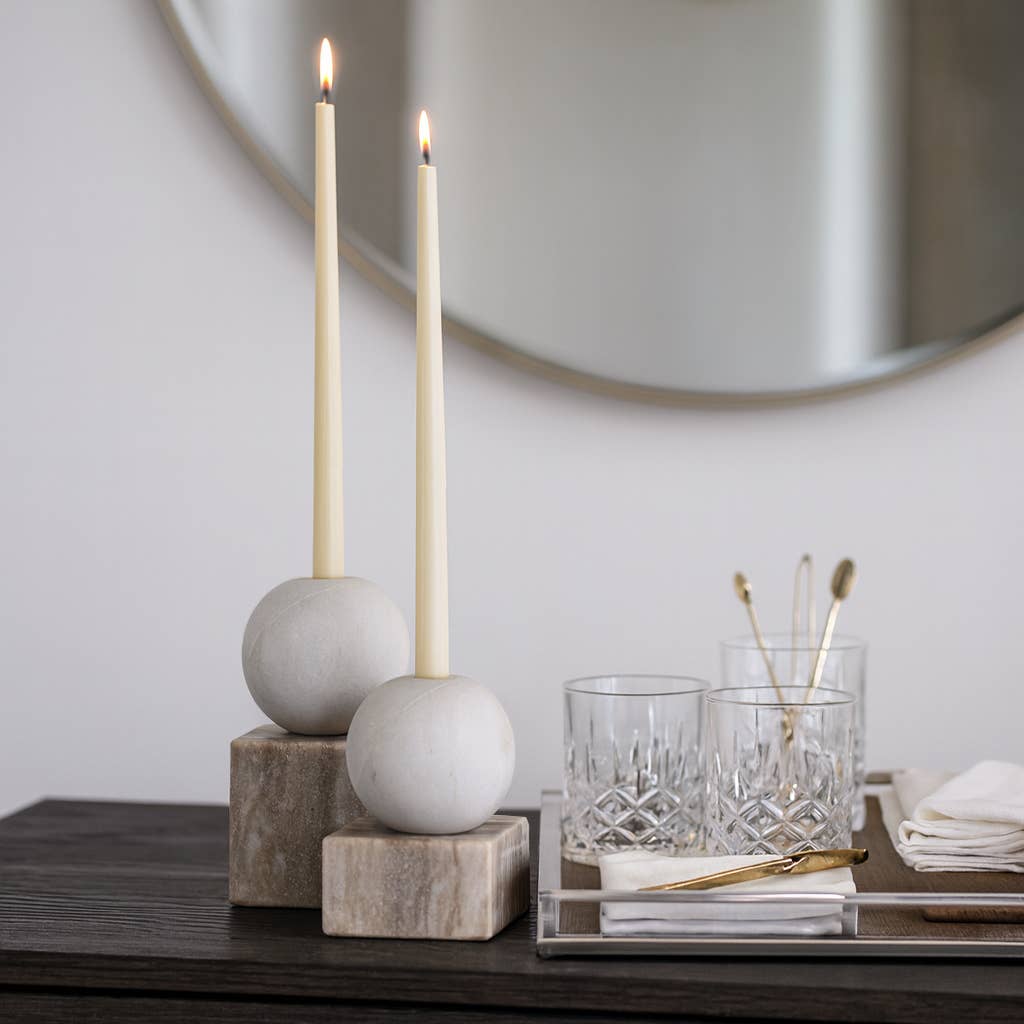 Marble Ball Taper Candle Holder