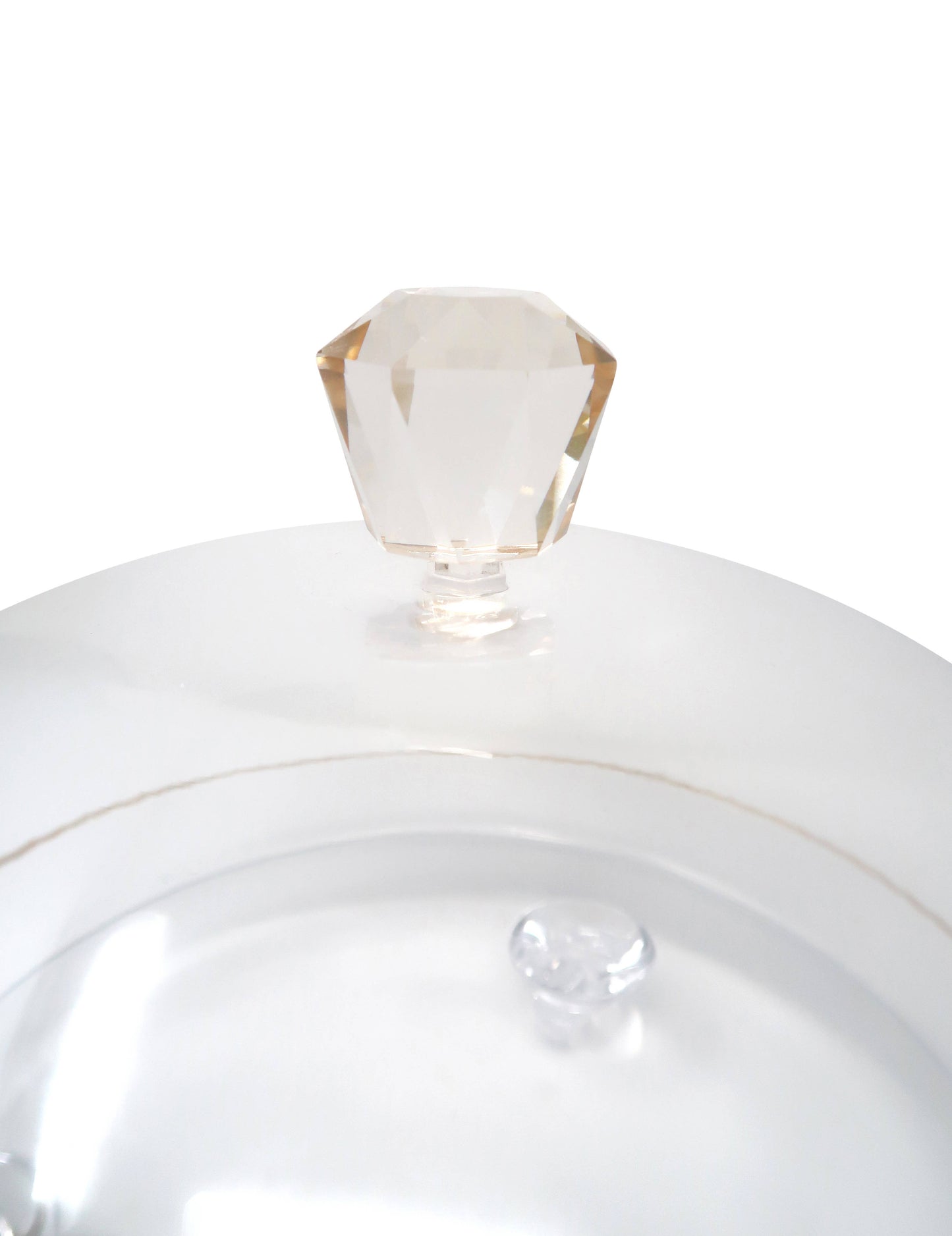 Clear Glass Dome with Amber Crystal Handle