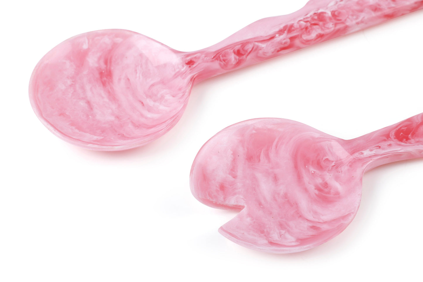 Pink resin salad servers, set of 2, 12.40 x 3.93 inches, sleek and durable for elegant salad serving.