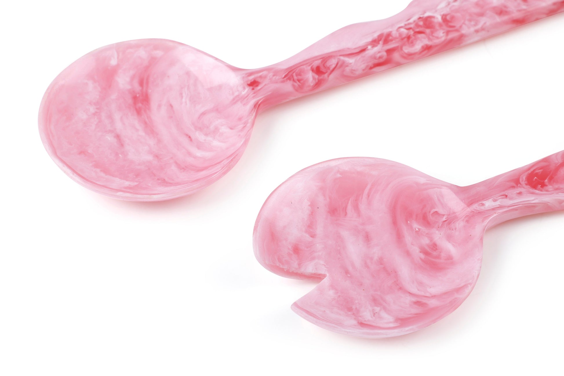 Pink resin salad servers, set of 2, 12.40 x 3.93 inches, sleek and durable for elegant salad serving.