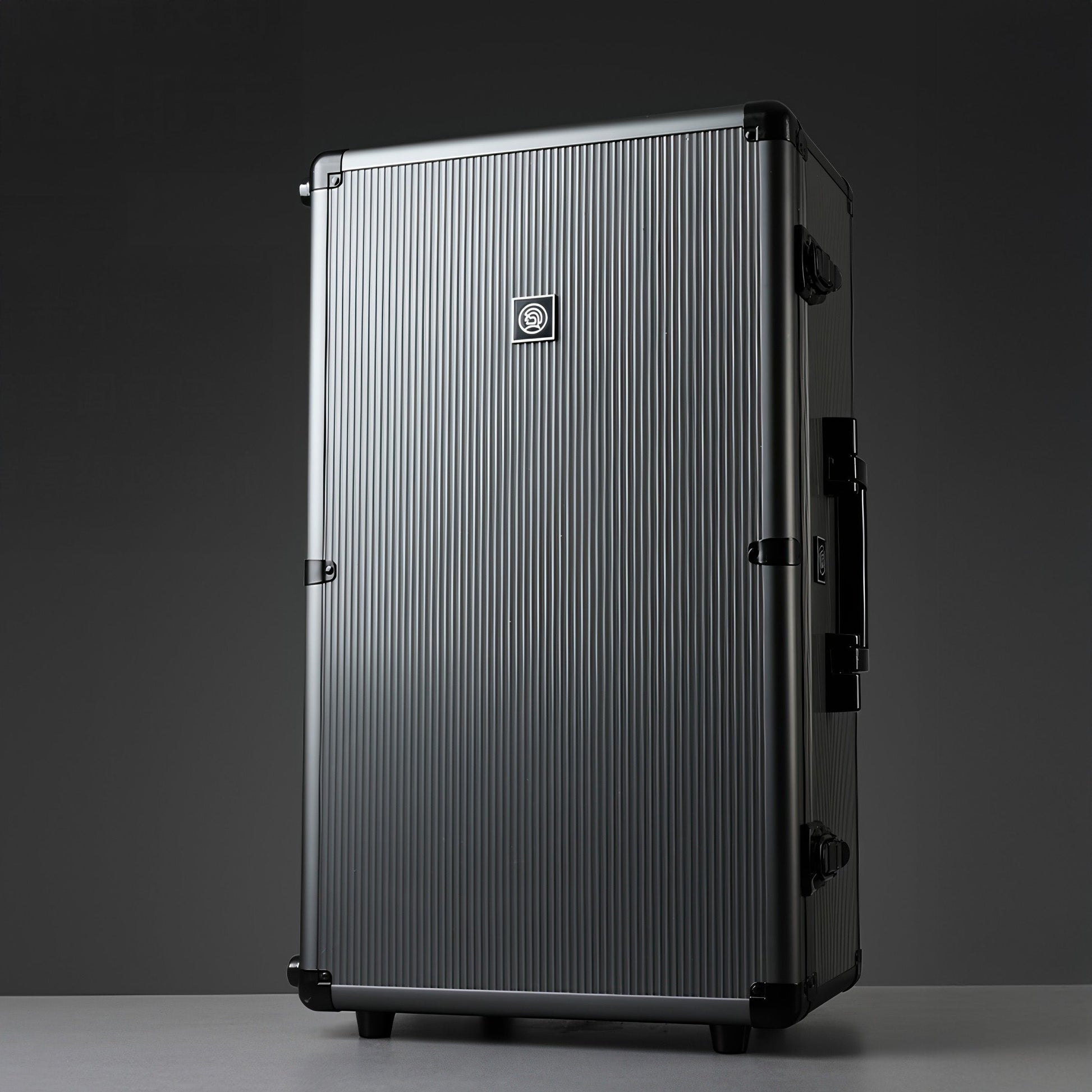 Ultimate Pour Over Coffee Pro Kit travel case with ribbed metallic shell for on-the-go brewing.