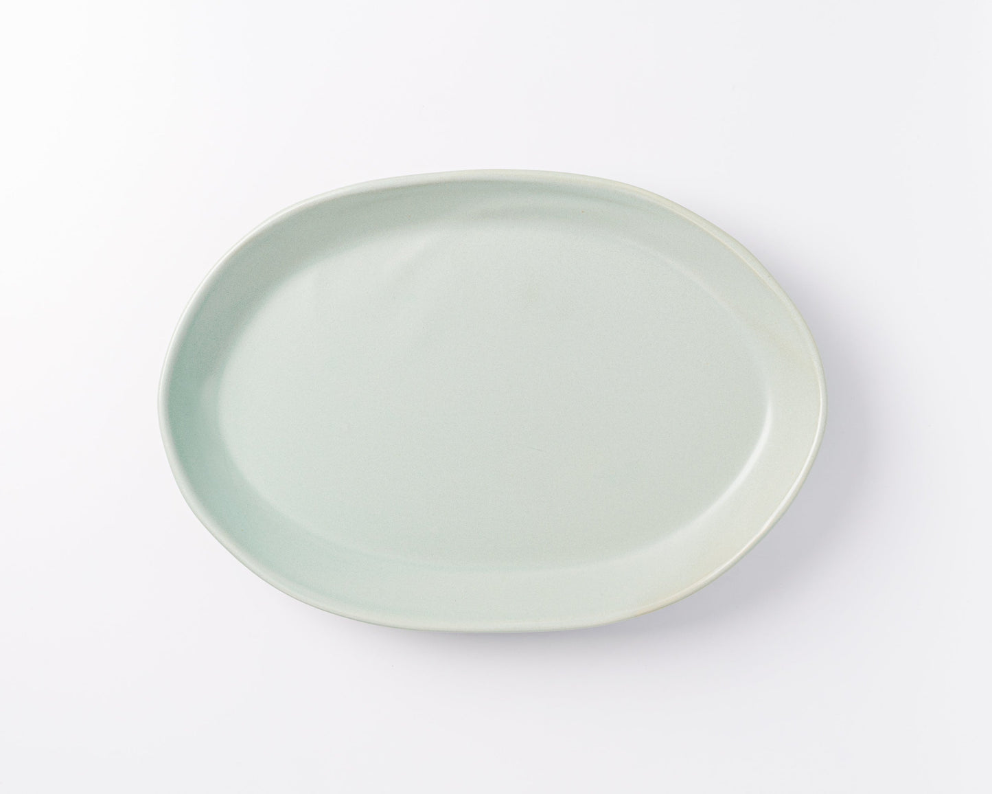 Oval pale sage serving platter from a 3 Piece Serving Platter Set.