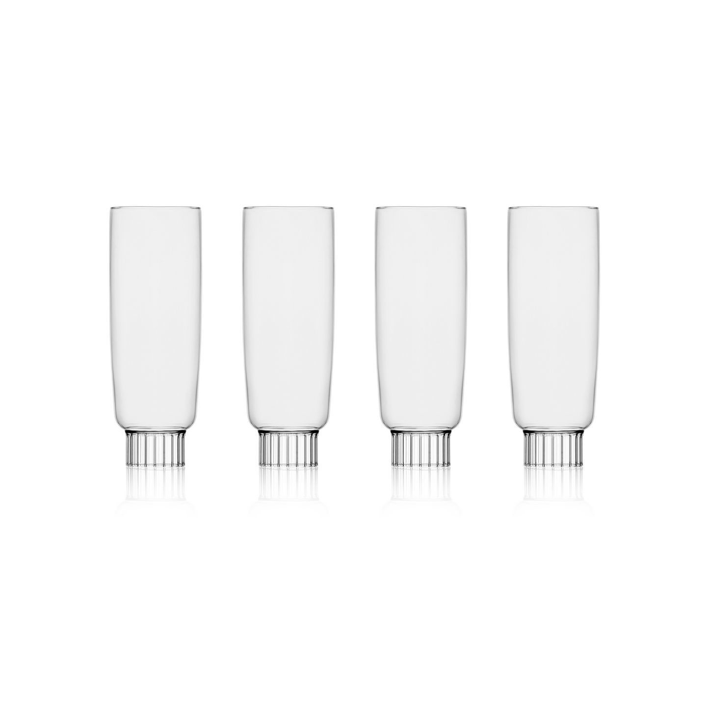 Elegant Colored Champagne Flutes Set of 4 – Blue, Pink & Clear