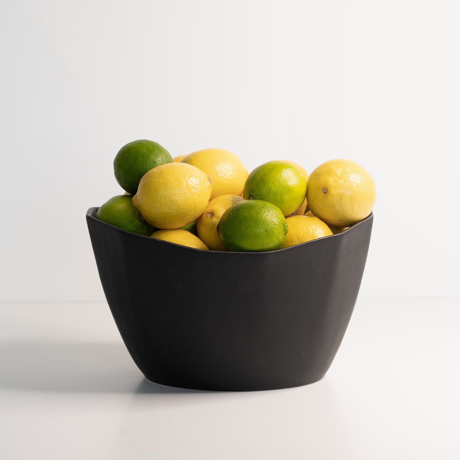 Medium Porcelain Nesting Bowl filled with lemons and limes.