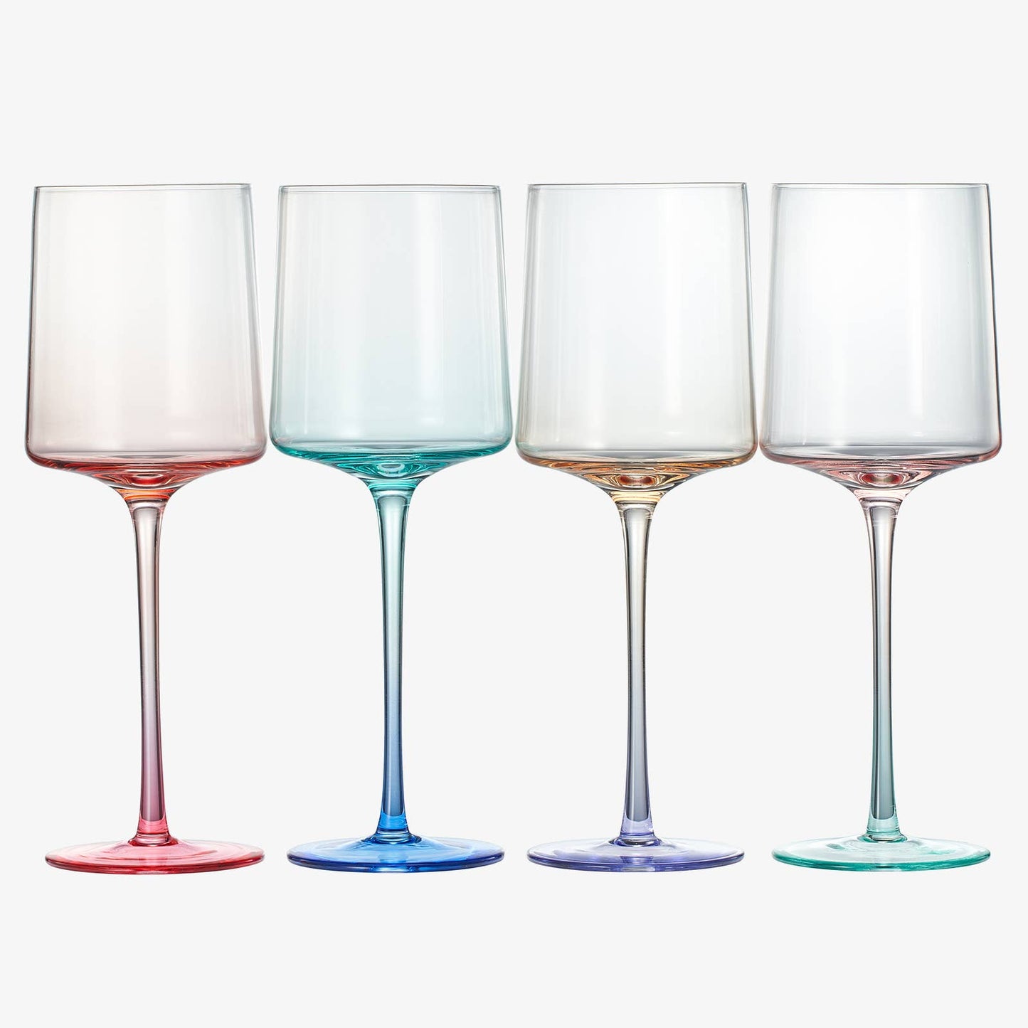 Handblown Colored Two-Toned Crystal Wine Glassware