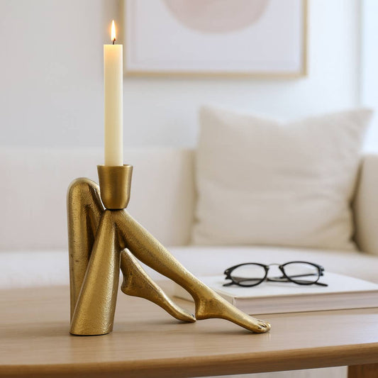 Metal Bent Legs Modern Taper Candle Holder