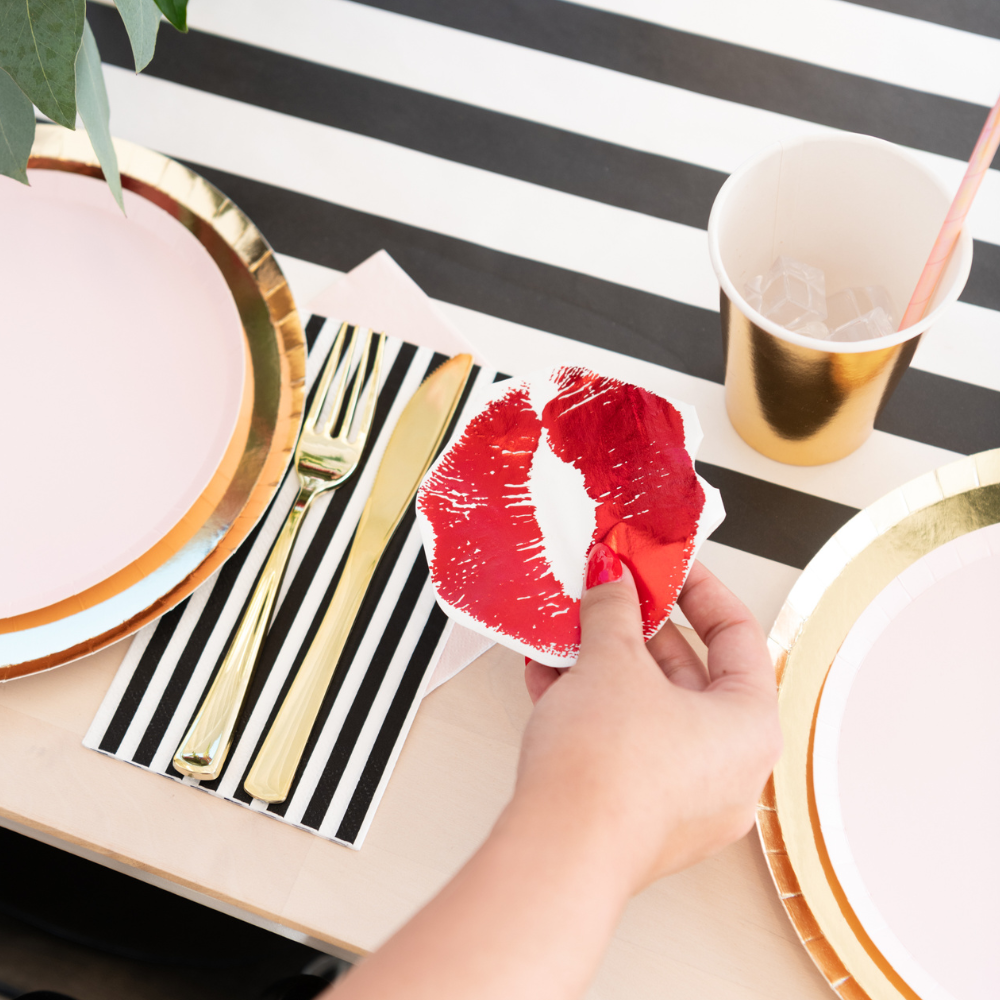 Die-Cut Lip Cocktail Napkins