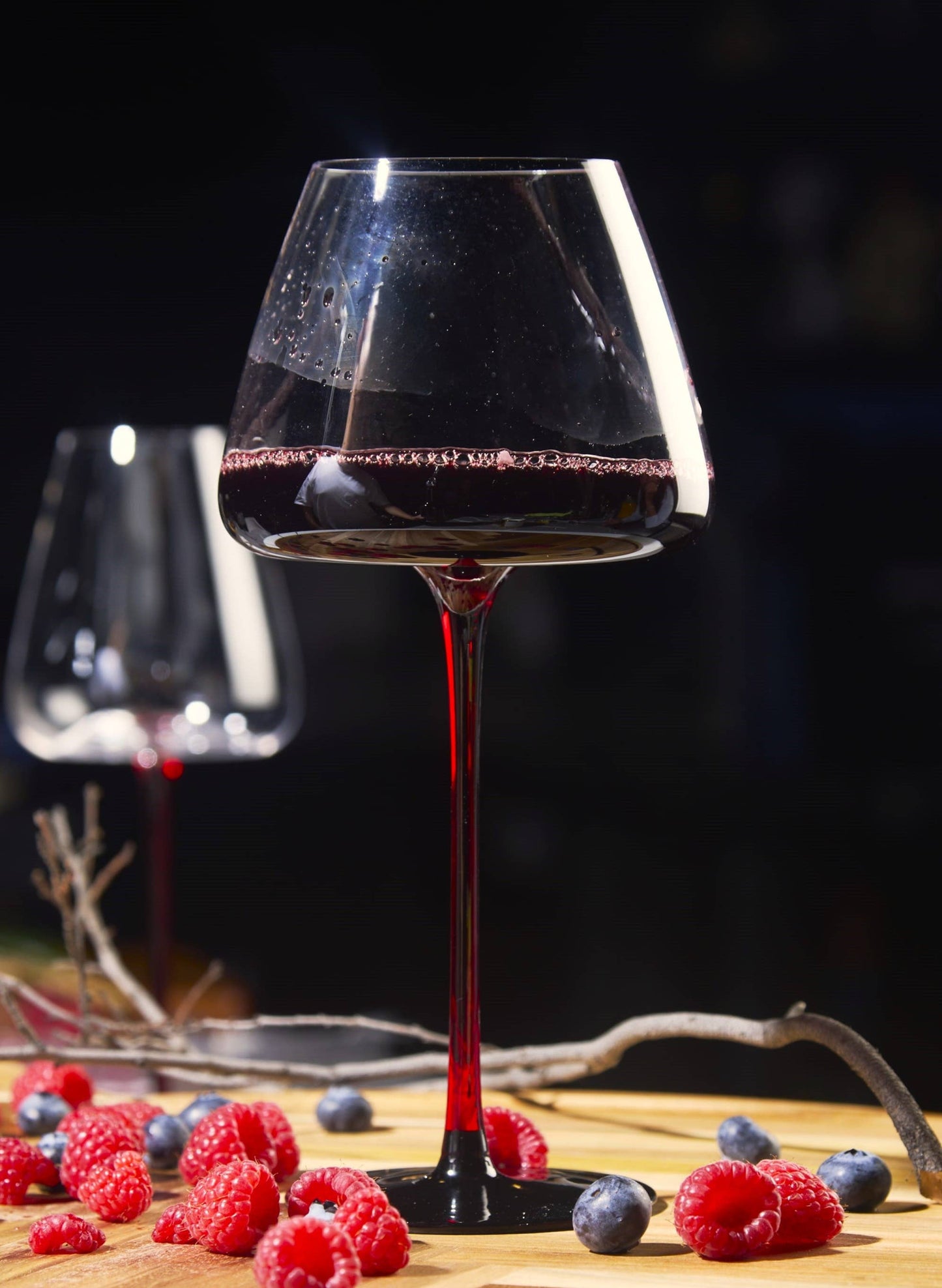 Extra Large Concave Wine Glass - 24oz, premium tall-stem glass for generous red wine pours.