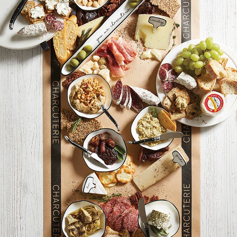 Charcuterie Paper - Kraft brown backdrop elevating boards with an artisanal meat, cheese, and fruit spread.