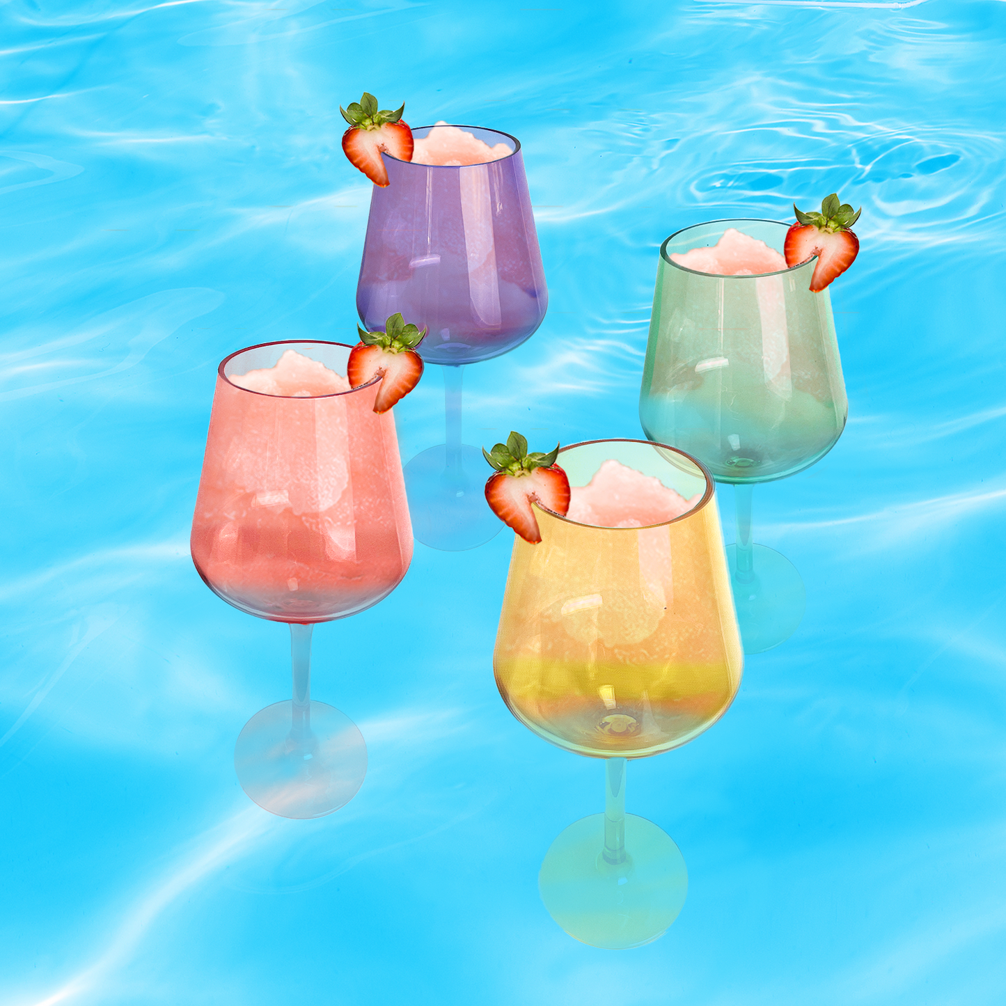 Floating Poolside Wine Glasses - Set of 2