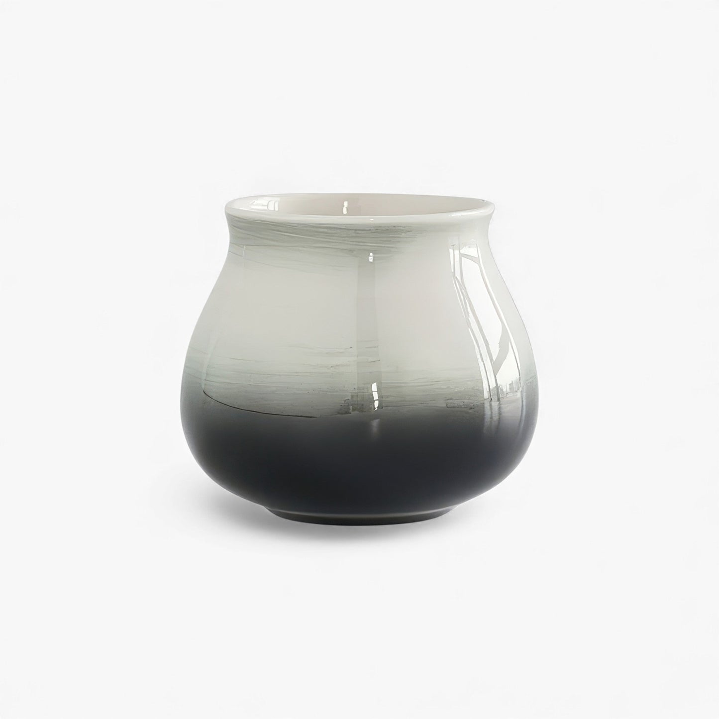 Ceramic gradient coffee cup with a dark hemispherical bottom, wide mouth, 180ml.